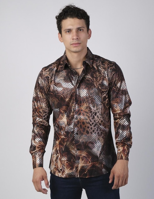 Camisa casual manga larga para hombre 1
