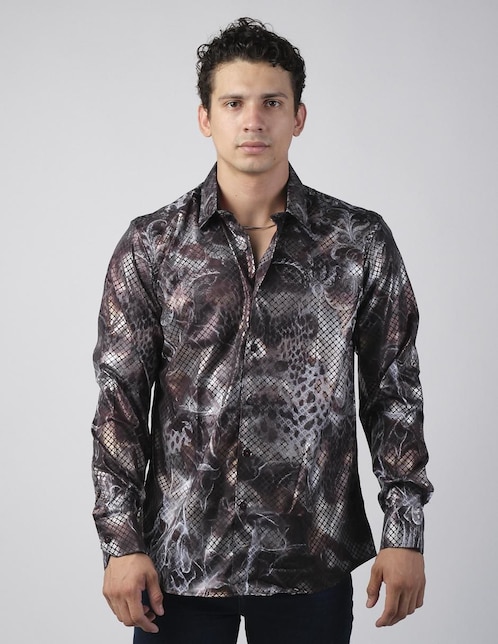Camisa casual Benziny manga larga para hombre