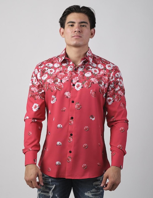 BENZINY Camisa casual Benziny de algodón manga larga para hombre