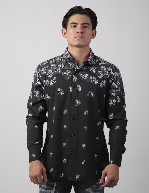 Camisa casual Benziny de algodón manga larga para hombre