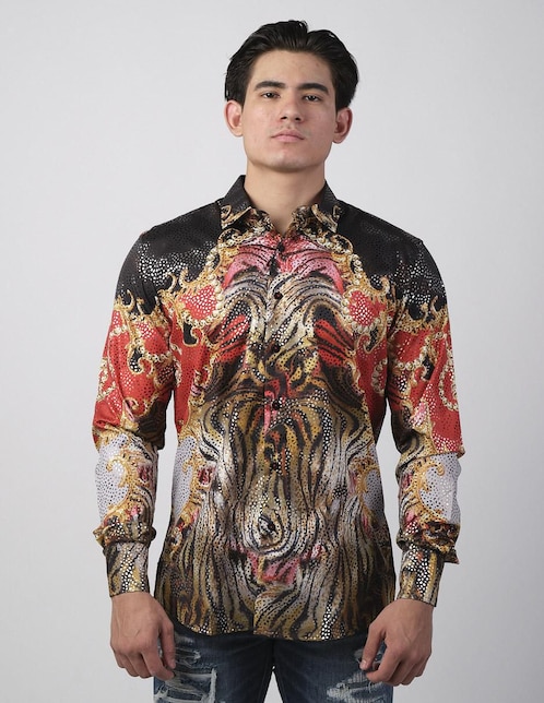 Camisa casual de algodón manga larga para hombre 1