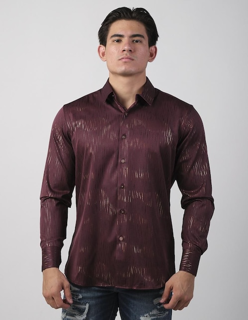 BENZINY Camisa casual Benziny de algodón manga larga para hombre