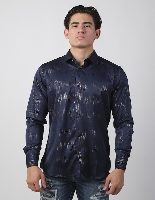 Camisa casual Benziny de algodón manga larga para hombre