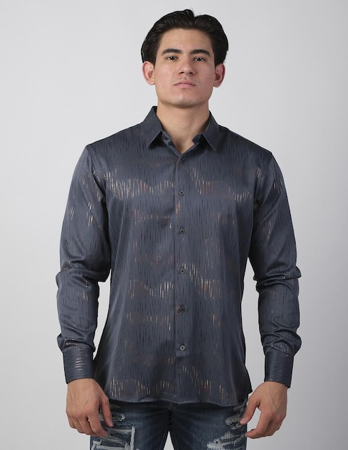 Camisa casual Benziny de algodón manga larga para hombre