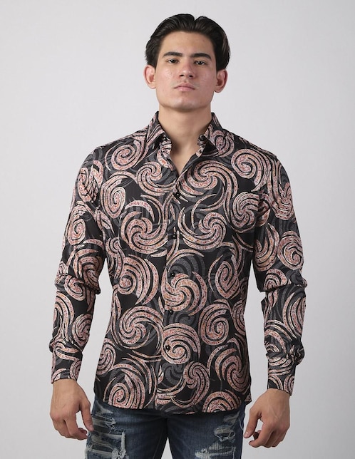 Camisa casual Benziny de algodón manga larga para hombre