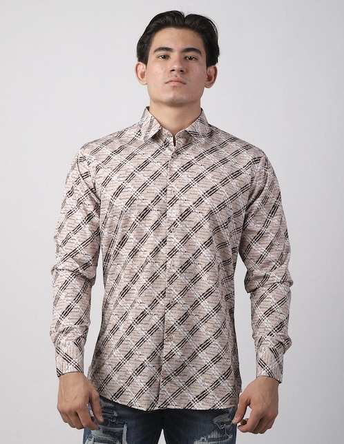 Camisa casual Benziny de algodón manga larga para hombre