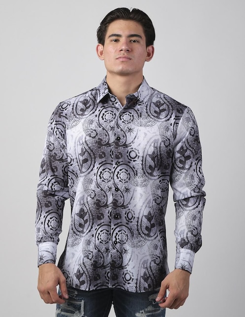 Camisa casual Benziny de algodón manga larga para hombre