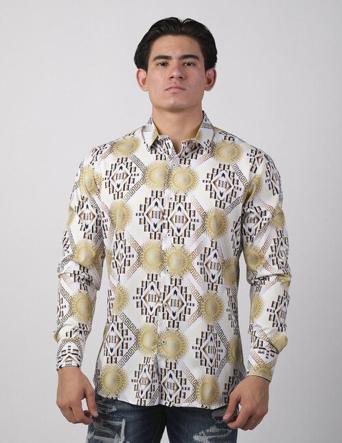 Camisa casual manga larga para hombre 1