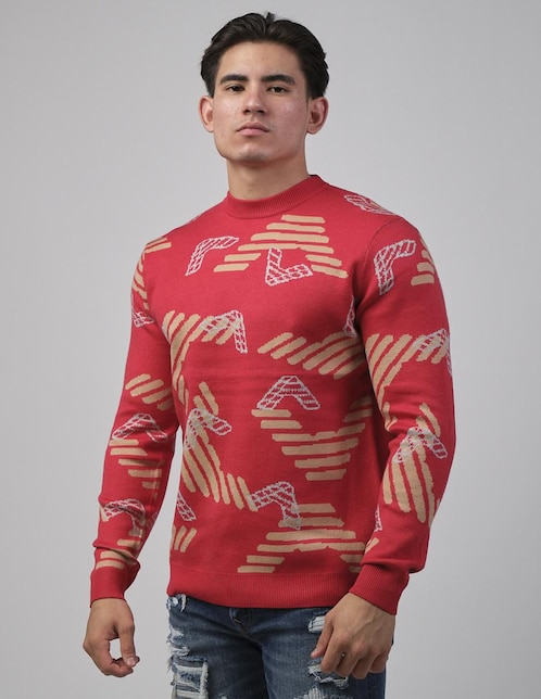 "suéter" moderno "cuello" redondo "para hombre"