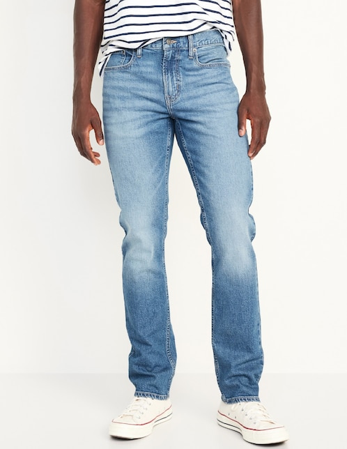 Jeans straight lavado claro para hombre 1