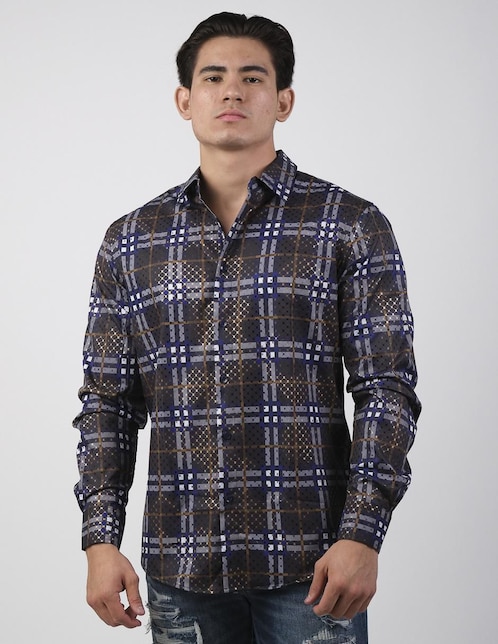 Camisa casual Pavini manga larga para hombre