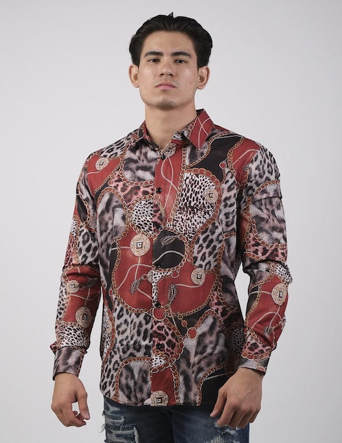 Camisa casual Pavini manga larga para hombre