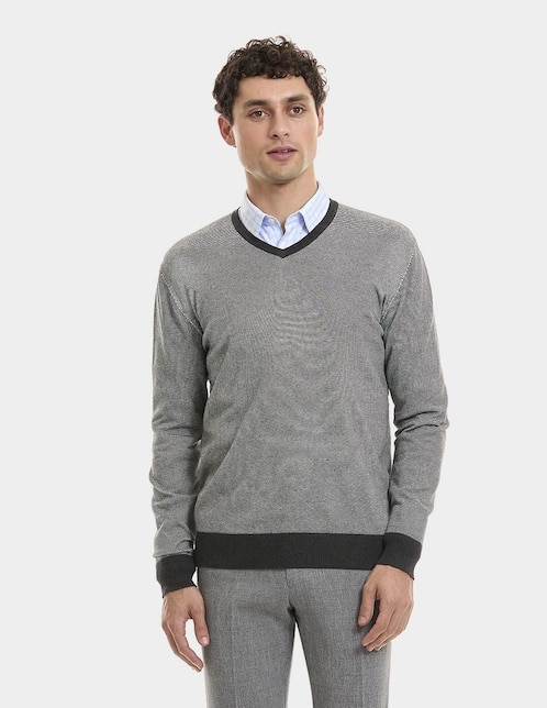 Suéter vittorio forti cuello v para hombre