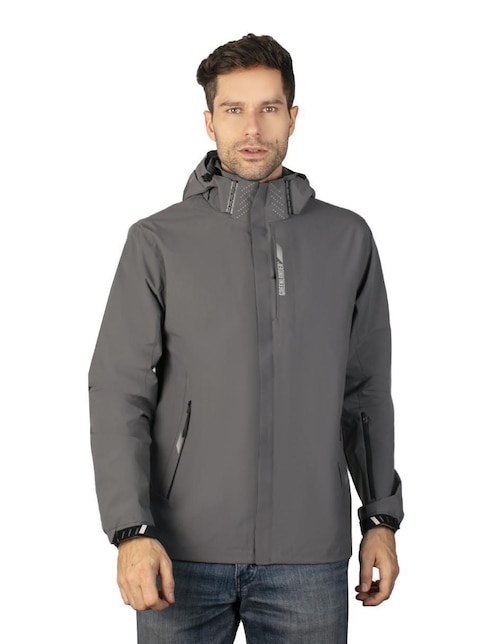 Chamarra casual impermeable capucha desmontable para hombre Chamarra casual impermeable capucha desmontable para hombre