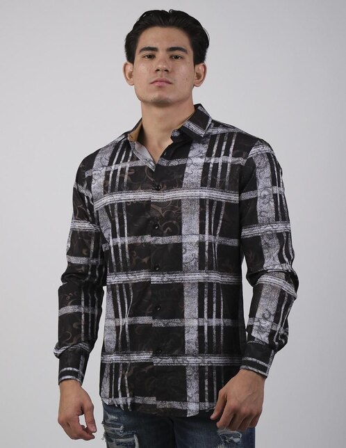 Camisa casual manga larga para hombre 1