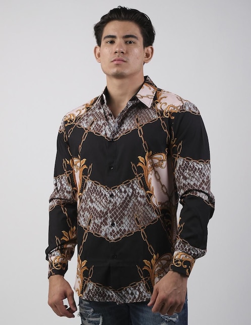 Camisa casual Pavini manga larga para hombre