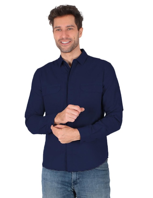 Camisa casual manga larga para hombre 1