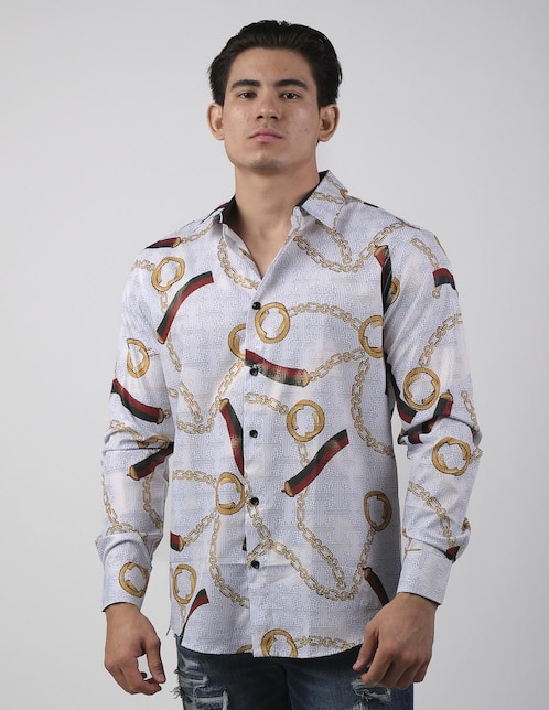 Camisa casual manga larga para hombre 1
