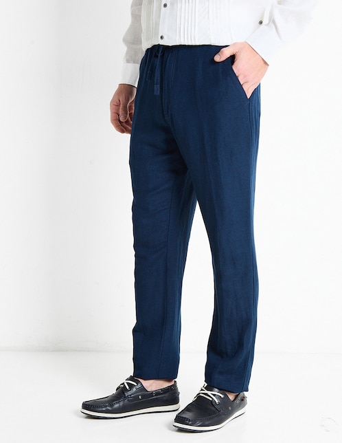 Pantalón regular de lino para hombre 1