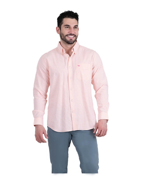 Camisa casual Ferrioni de algodón manga larga para hombre