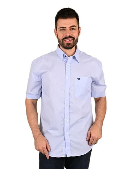 Camisa casual Ferrioni de algodón manga corta para hombre