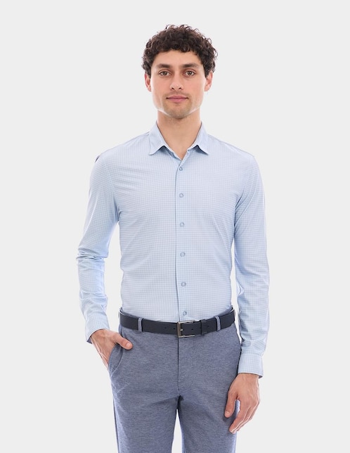 "camisa/sobrecamisa" business casual vittorio forti "de" (si aplica) poliéster "manga" larga "para hombre"