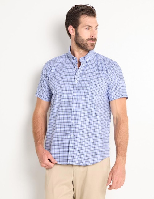 Camisa casual de algodón manga corta para hombre