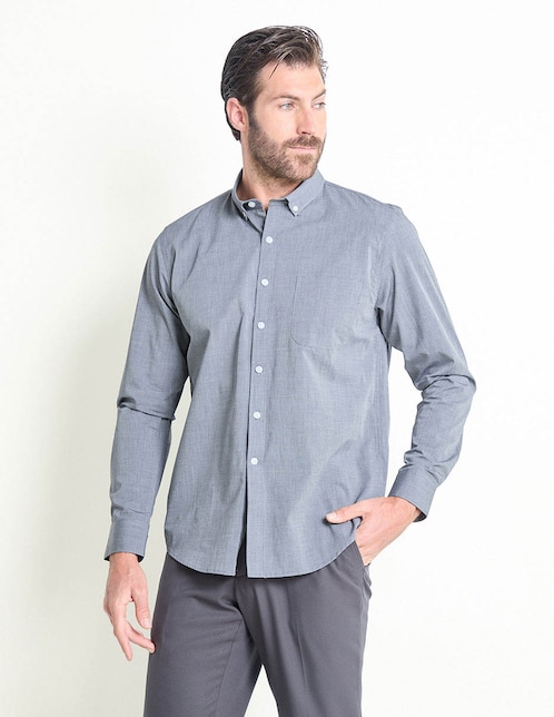 Camisa casual de algodón manga larga para hombre 1