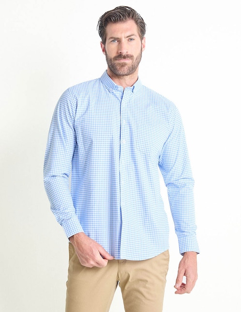 Camisa casual de algodón manga larga para hombre 1