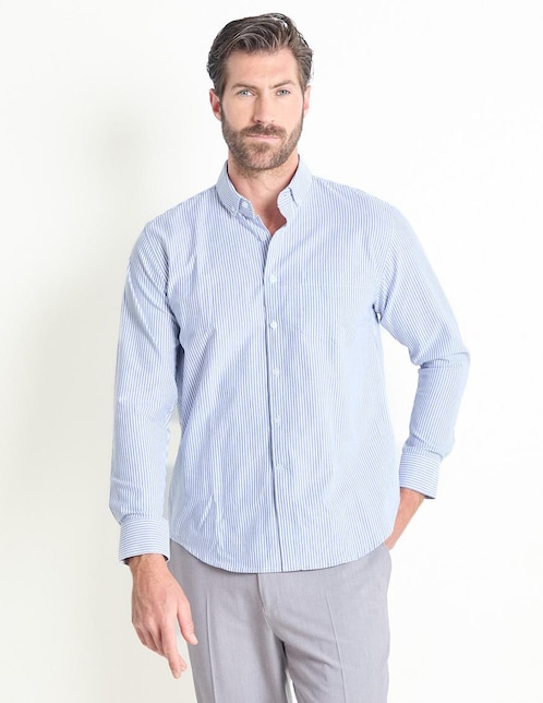 Camisa casual de algodón manga larga para hombre 1