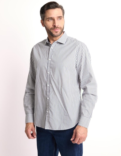 Camisa casual de algodón manga larga para hombre 1