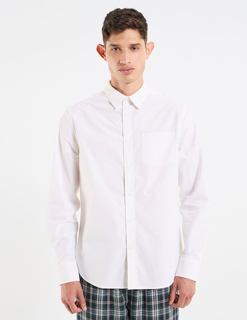 Camisa casual Regent Street de algodón manga larga para hombre