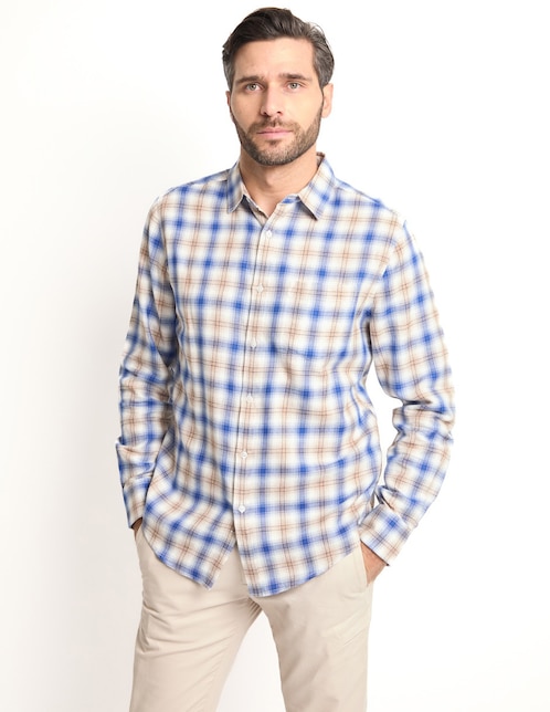 Camisa casual Jbe de algodón manga larga para hombre