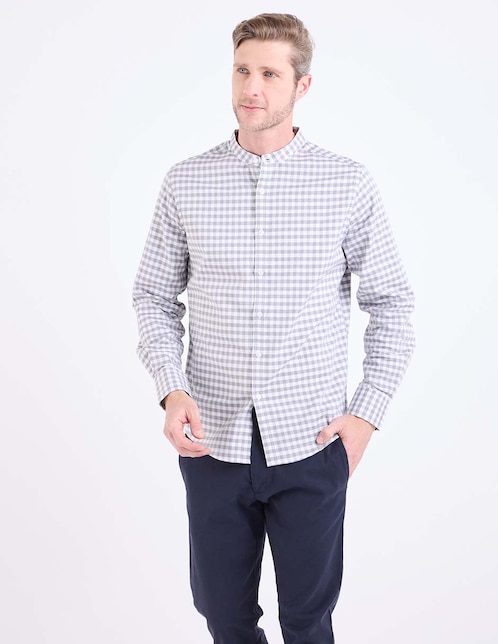 Camisa casual algodón manga larga para hombre 1