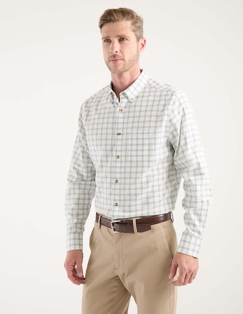 Camisa casual Jbe de algodón manga larga para hombre