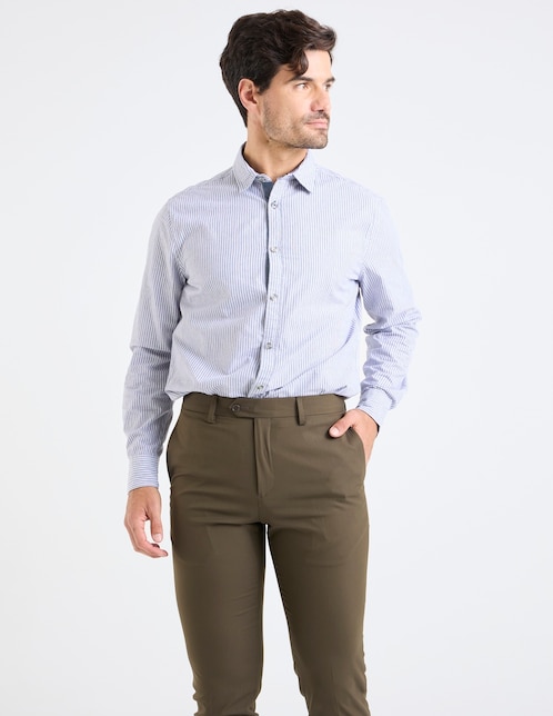 Camisa casual de algodón manga larga para hombre 1
