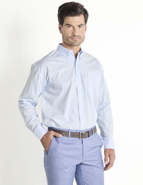 Camisa casual Cavalatti de algodón manga larga para hombre