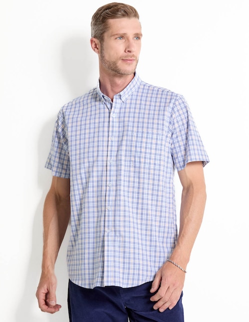 Camisa casual Dioro de algodón manga corta para hombre