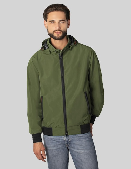 "chamarra" bomber greenlander no "de" poliéster capucha desmontable "para hombre"
