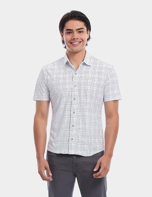 Camisa business casual Vittorio Forti manga corta para hombre