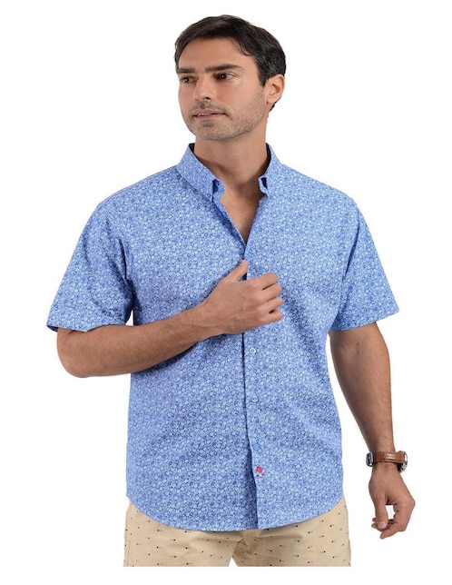 Camisa casual Michel Blanc de algodón manga larga para hombre