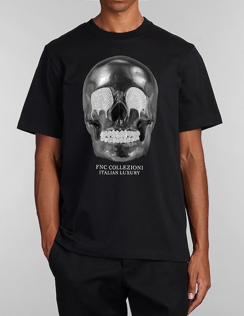 Playera FNC Collezioni Skull Diamond cuello redondo para hombre