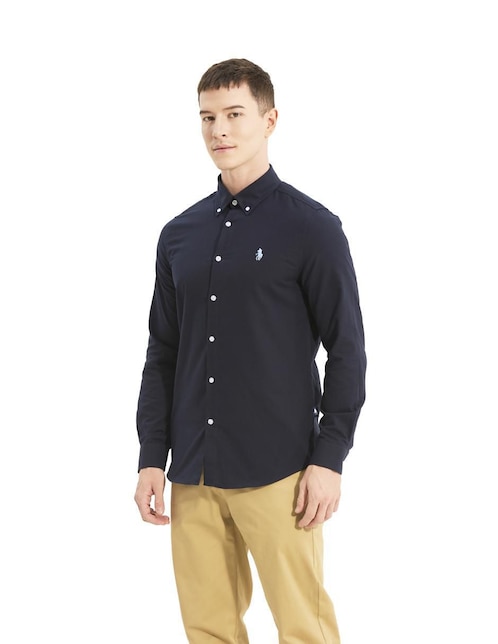 Camisa casual Hpc Polo de algodón manga larga para hombre