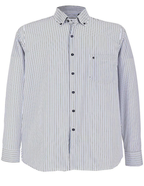 Camisa casual Michel Blanc de algodón manga larga para hombre