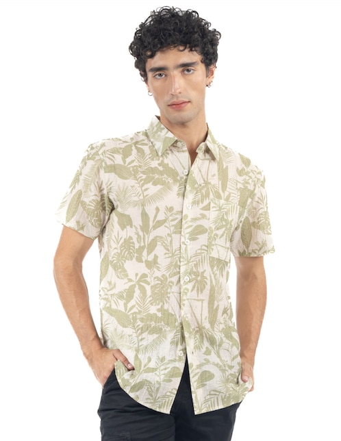 "camisa/sobrecamisa" casual quarry "de" (si aplica) algodón "manga" corta "para hombre"