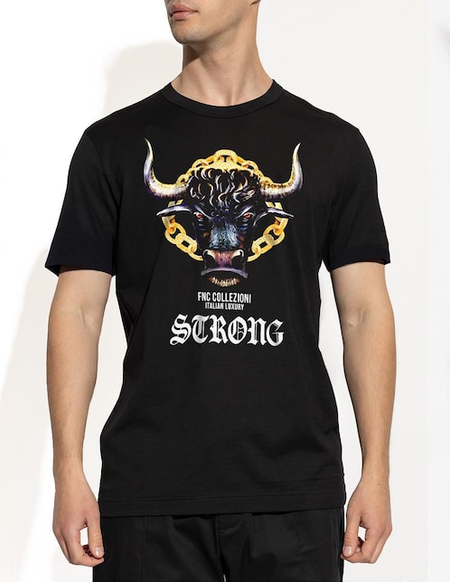 Playera Fnc Collezioni bull strong cuello redondo para hombre