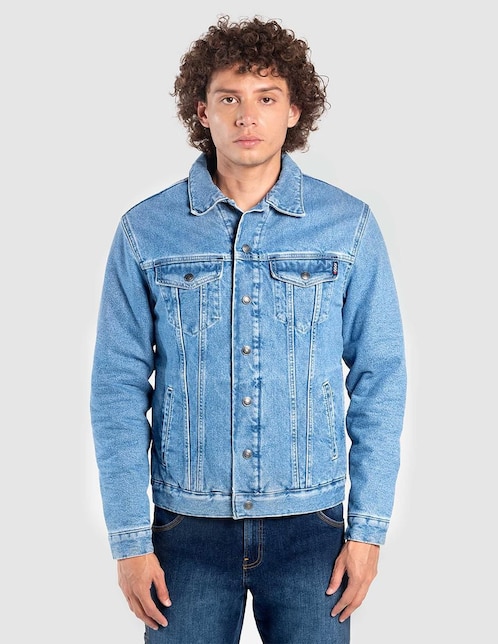 Chamarra denim Oggi Jeans de mezclilla con bolsillos para hombre