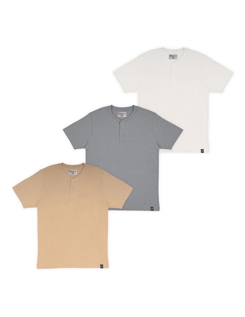 Playera Forever 21 cuello henley para hombre