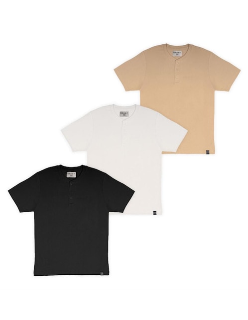 Playera Forever 21 cuello henley para hombre