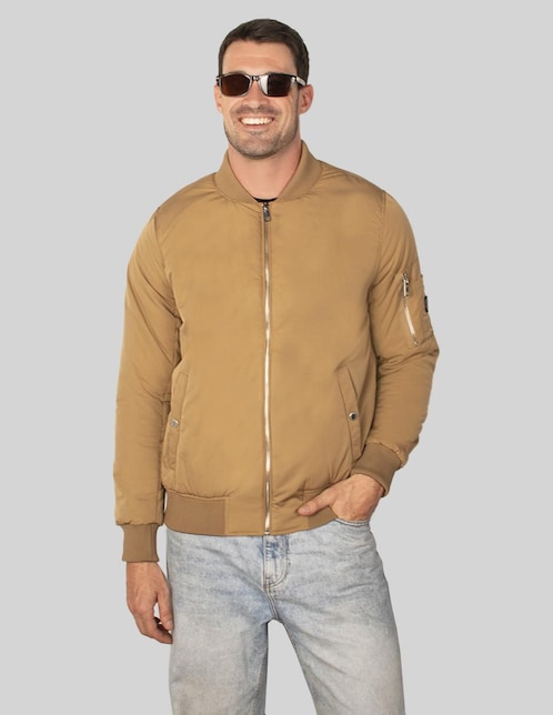 Chamarra bomber con bolsillos para hombre 1